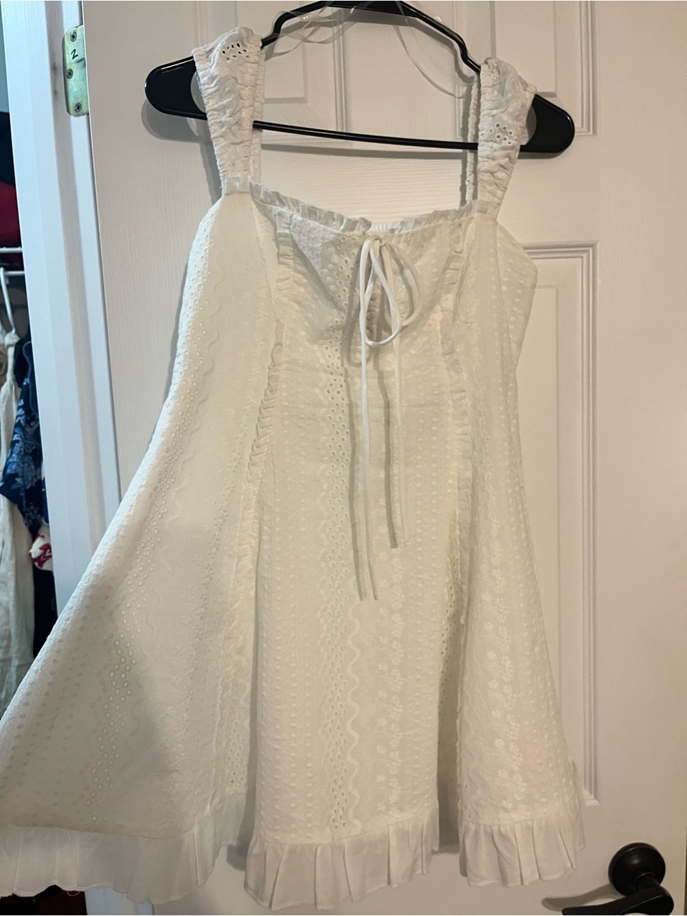 Wild Fable White Eyelet Sundress with Ruffle Hem